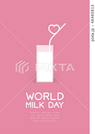 ミルク 乳 牛乳 ストローのイラスト素材