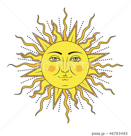 太陽 顔 面子 面のイラスト素材