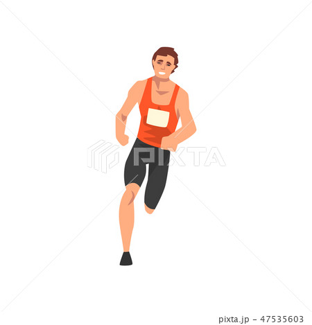 男性 ランニング 正面 イラストのイラスト素材