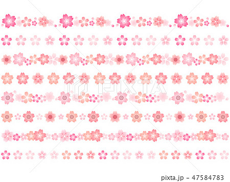 桜 花 春 ラインのイラスト素材