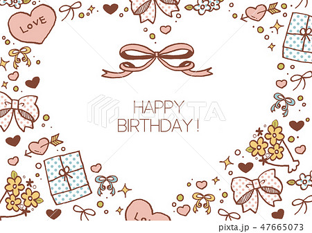 フレーム 誕生日 ハッピーバースデー バースデーカードのイラスト素材