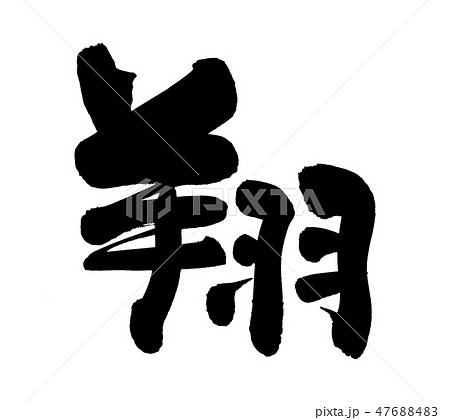 筆文字 文字 飛躍 書道の写真素材