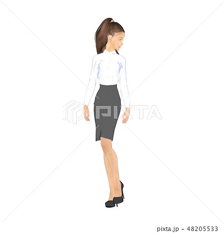 振り向く デフォルメのイラスト素材