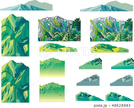 北アルプスのイラスト素材