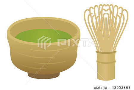 抹茶茶碗のイラスト素材 Pixta