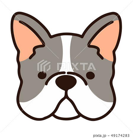犬 戌 小型犬 フレンチブルドッグのイラスト素材