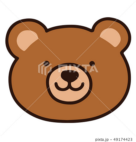 熊 動物 顔 ブラウンベアーのイラスト素材