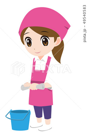 バンダナ 女の子のイラスト素材