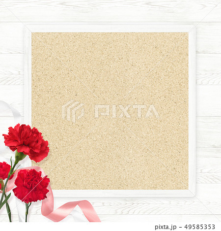 コルクボード 木枠 枠 ボードの写真素材