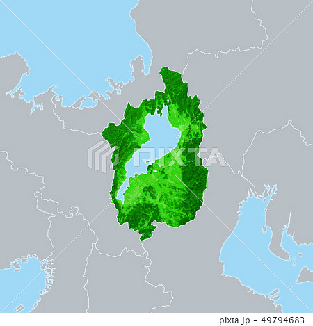 琵琶湖 地図のイラスト素材