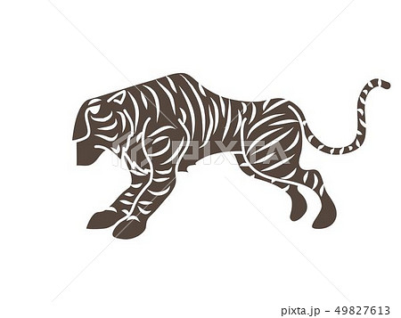 動物 シルエット トラ 虎のイラスト素材