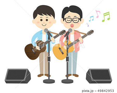 弾き語りのイラスト素材