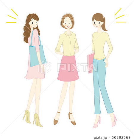 話す 喋る お喋り 女性のイラスト素材