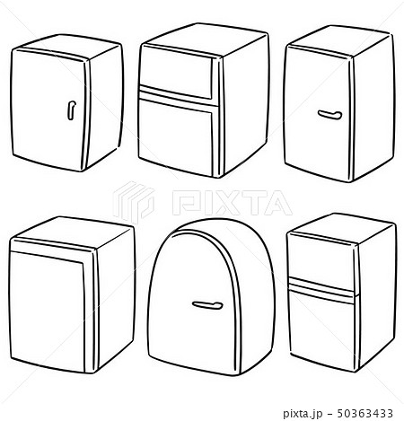 冷蔵庫 家電 手描き イラストのイラスト素材