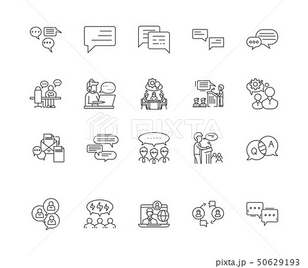 アイコン ディスカッション 議論 座談会のイラスト素材