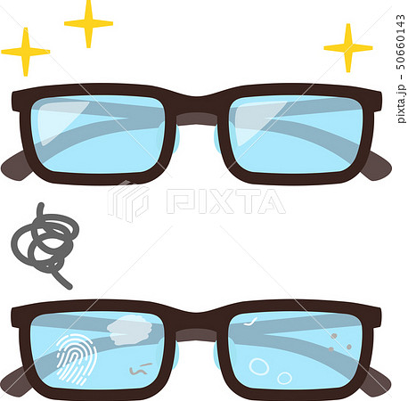 黒縁めがねのイラスト素材