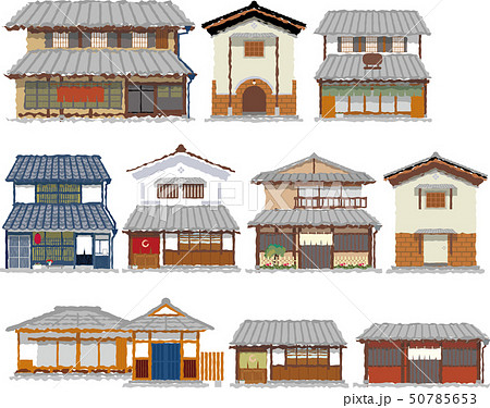日本家屋 古民家 住宅 家のイラスト素材