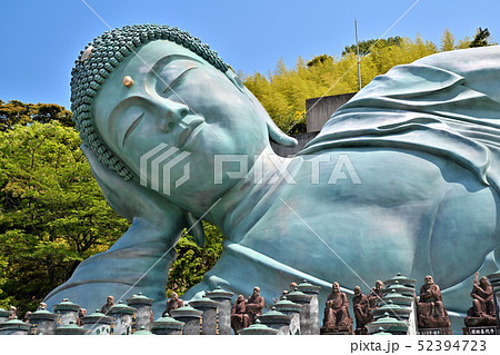 涅槃像 釈迦 釈迦涅槃像 仏像の写真素材