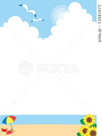 海水浴場の背景 縦 のイラスト素材