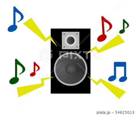 スピーカー 音符 イラスト 楽しいの写真素材