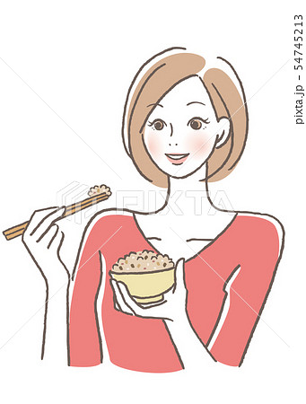 女性 食事 ベクター かわいいのイラスト素材