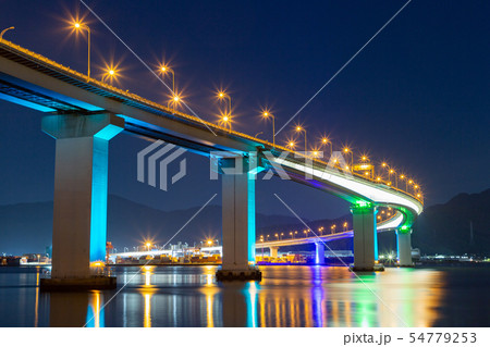 海田大橋 夜景の写真素材