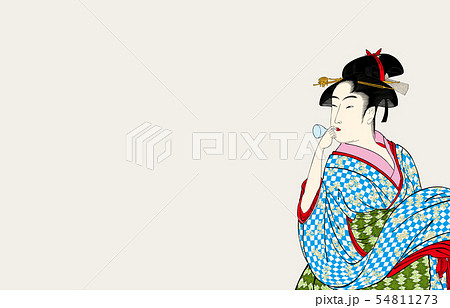 ポッピンを吹く女のイラスト素材 - PIXTA