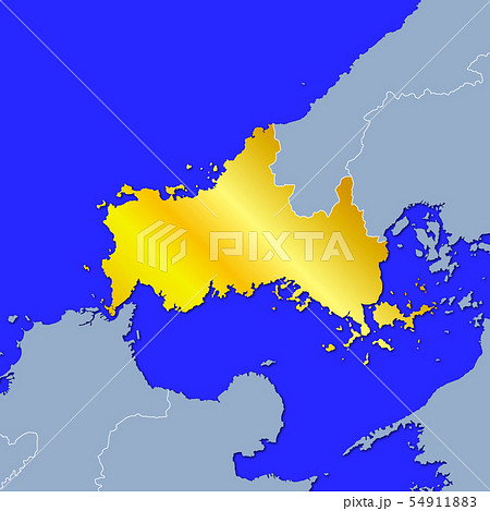 山陰地方 地図 日本地図の写真素材