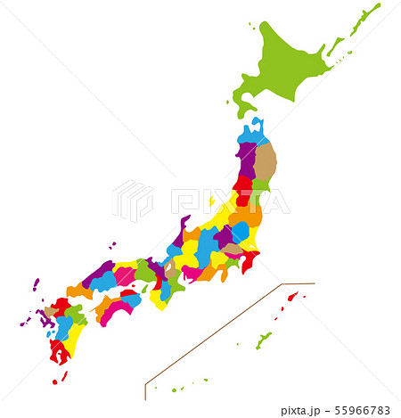 北海道 地図 地形 形の写真素材