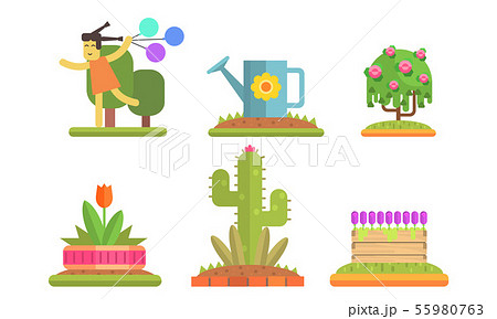 花壇看板のイラスト素材