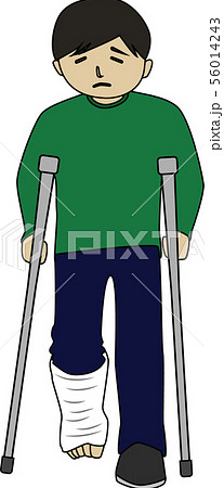 怪我 ケガ 患者 骨折のイラスト素材