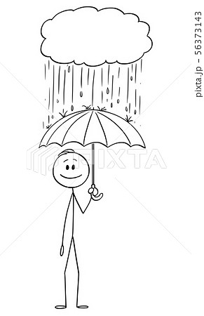 傘を持つ手のイラスト素材