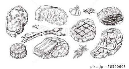 骨付き肉のイラスト素材