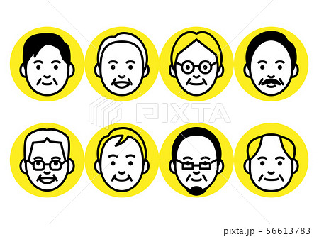 丸顔 キャラクターの写真素材