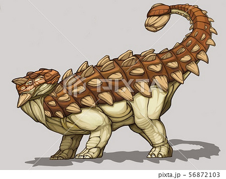 恐竜 アンキロサウルス かっこいい 怖いのイラスト素材