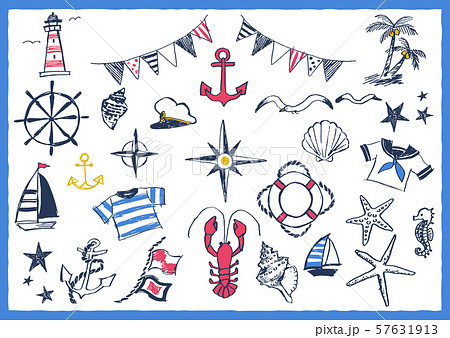 カモメ イカリ マリン ベクターのイラスト素材