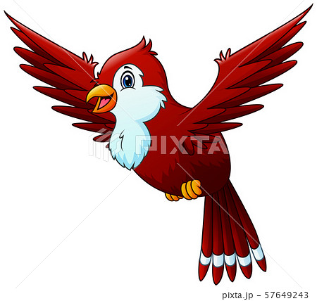 赤い鳥のイラスト素材