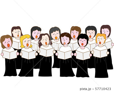 合唱 コーラス 合唱コンクール 合唱祭のイラスト素材