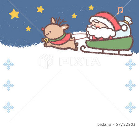 クリスマス フレーム 動物 サンタのイラスト素材 - PIXTA