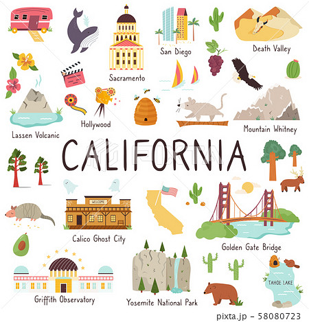 カリフォルニア州のイラスト素材