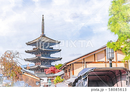 八坂の塔のイラスト素材