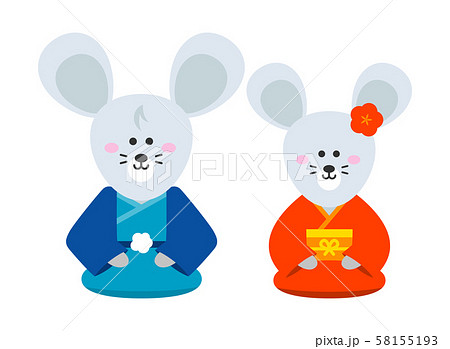 鼠 キャラクター 動物 擬人化のイラスト素材