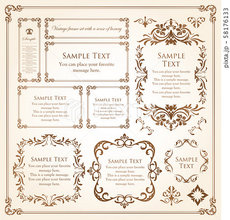 フレーム エレガント アンティーク 枠のイラスト素材