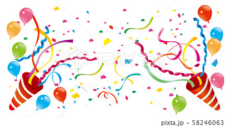 クラッカー お祝いのイラスト素材