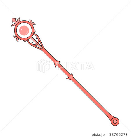 Magic Staff Isolated On White Background Vectorのイラスト素材