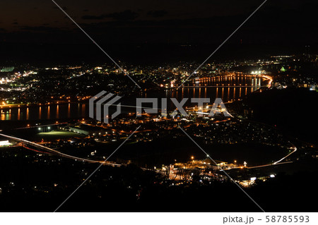 鏡山 夜景 佐賀 唐津の写真素材