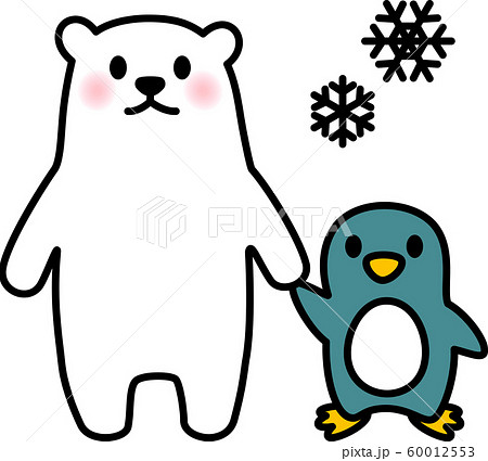 ペンギン 冬 キャラクター 雪のイラスト素材