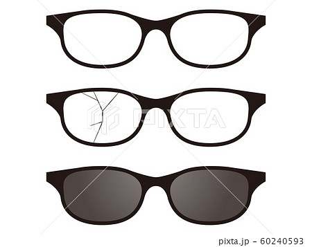 黒縁メガネのイラスト素材