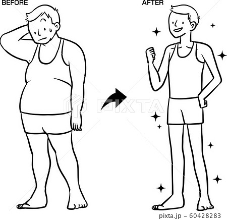 おしゃれ 男性 スリム 手描きのイラスト素材