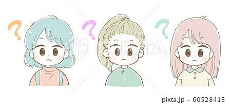 3人 女の子のイラスト素材